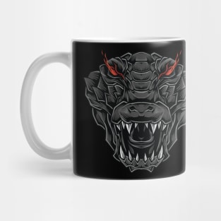 black crocodile head Mug